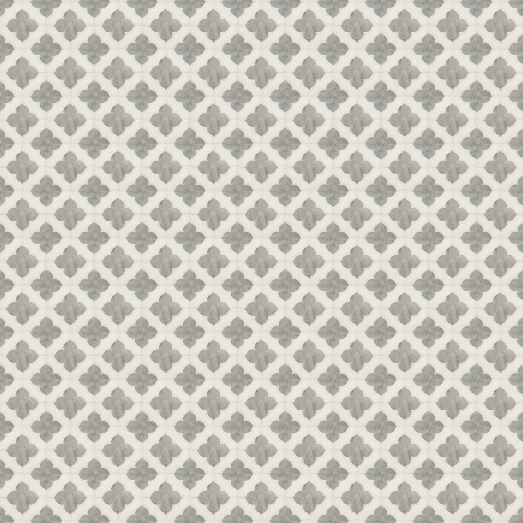 Marble Systems Gray Matte Fiore Tudor Semplice Marble Mosaic 16x16 - Gray