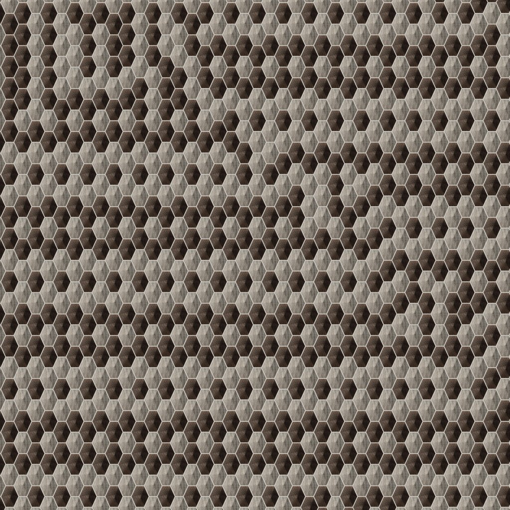 Qualis Ceramica Chelsea Collection Aluminum Hexagon 19 Brown Mosaic