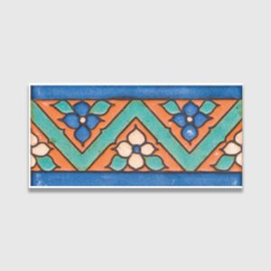 #136 B Glazed Flower Ceramic Border Tiles 3x6 - #136 B