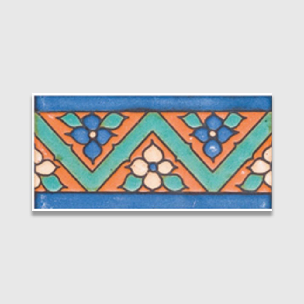 Marble Systems #136 B Glazed Flower Ceramic Border Tiles 3x6 - #136 B