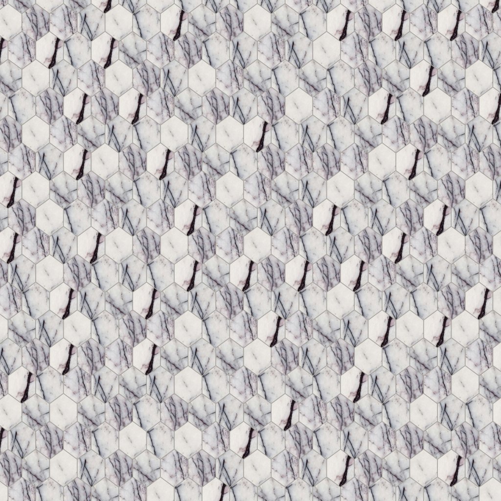 Marble Systems Lilac Honed Hexagon Marble Mosaic 10 3/8x12 - Lilac