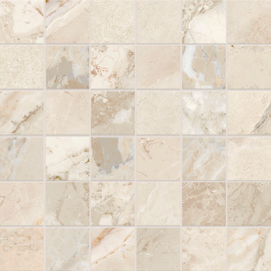 Qualis Ceramica Dynasty 2x2 Mosaic Almond - Beige