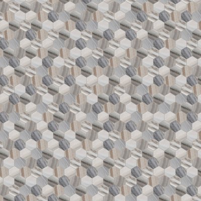 Marble Systems Skyline Honed Hexagon 2 Marble Mosaic 10 3/8x12 - Skyline - 10 3/8" x 12" x 3/8"