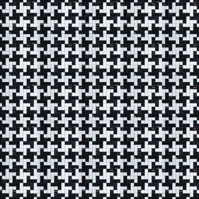 Marble Systems Black, Snow White Multi Finish Marble Mosaic 12x12 - Black, Snow White - 12" x 12" x "