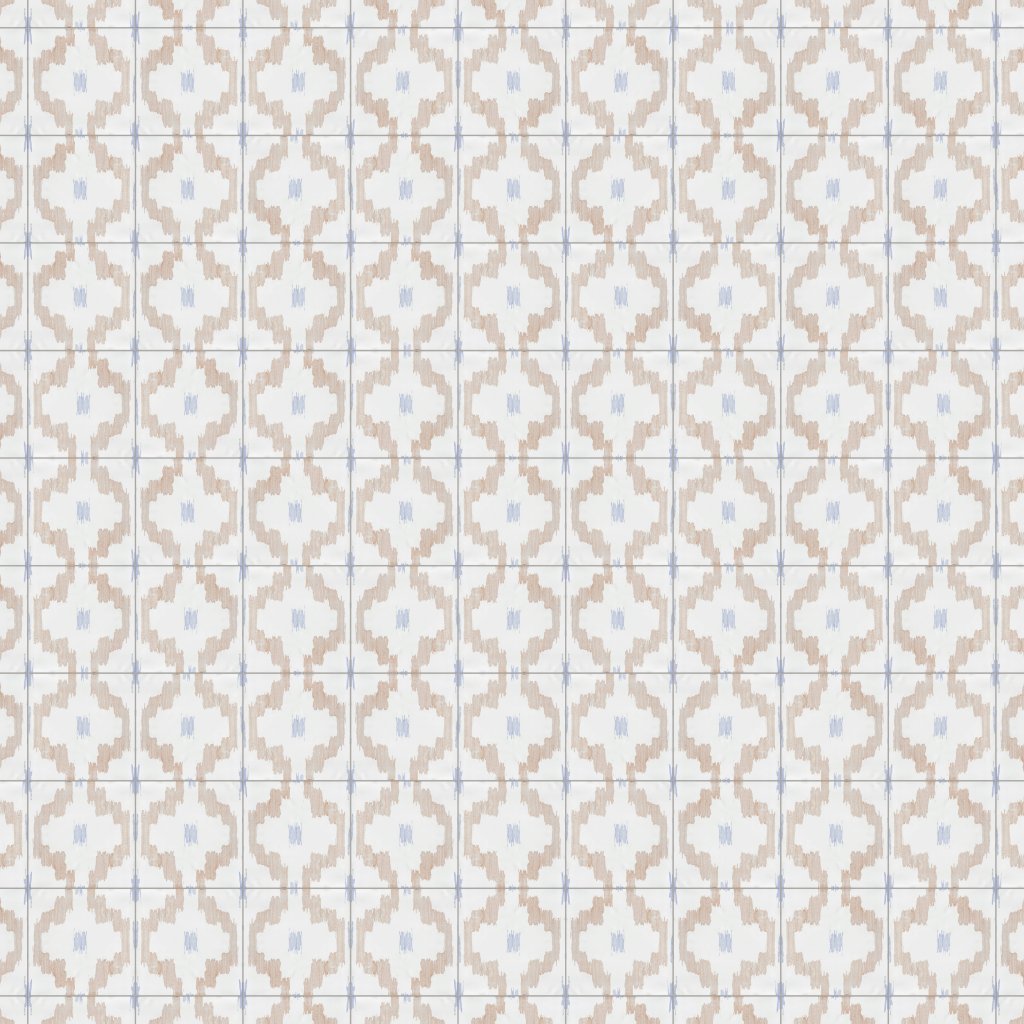 Marble Systems Vintage Linen Ikat Glossy Glazed Terracotta Tile 6x6 - Vintage Linen Ikat