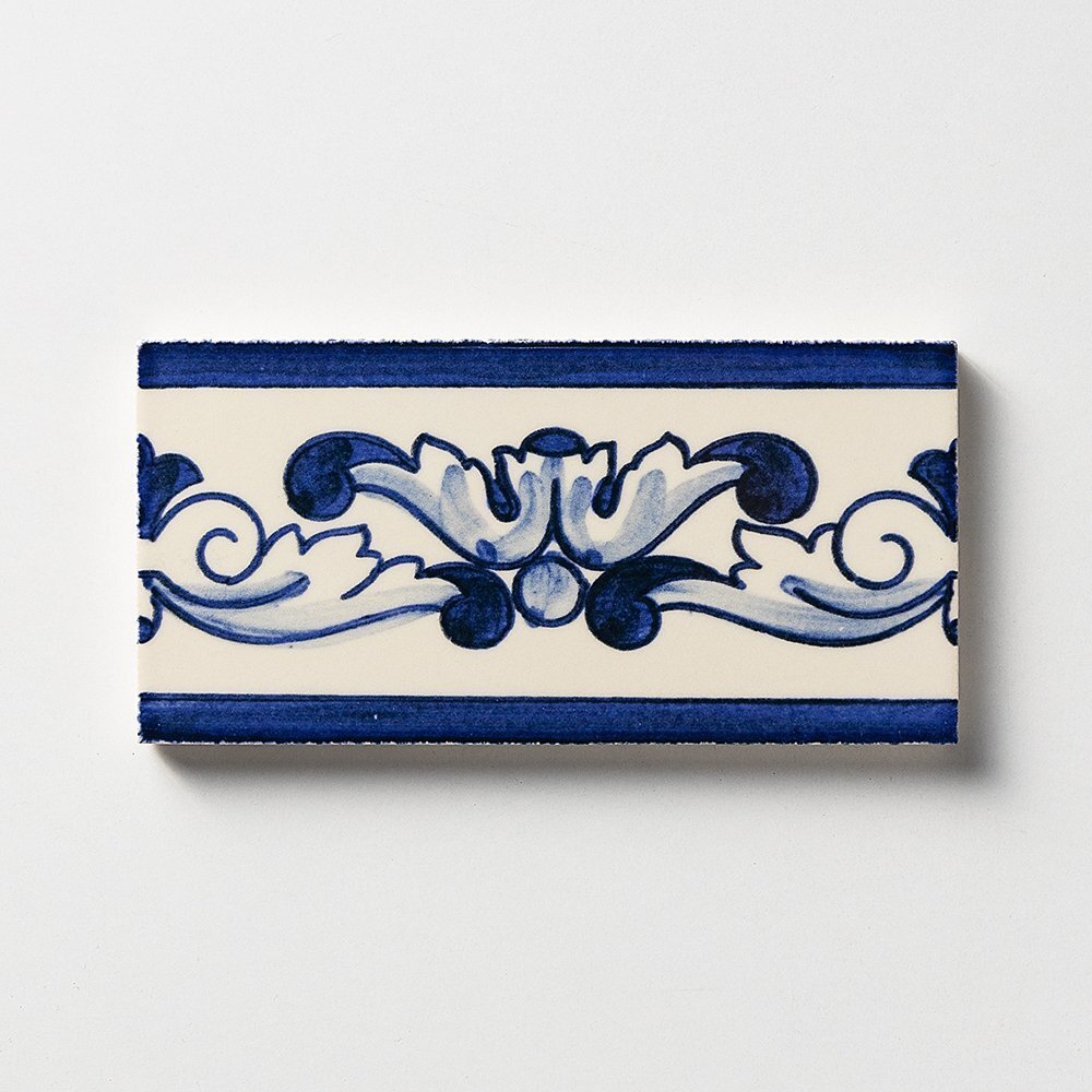 Marble Systems 375 Border Blue Glazed Ceramic Border Tiles 3x6 - 375 Border Blue