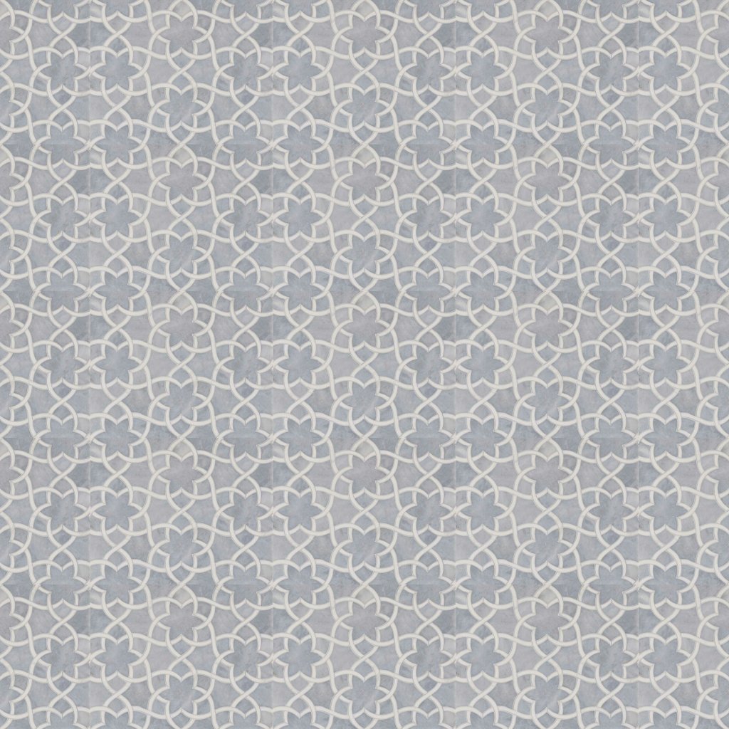 Marble Systems Afyon Grey, Dolomite Multi Finish Isidore Marble Mosaic 12 1/2x 14 3/8 - Afyon Grey, Dolomite
