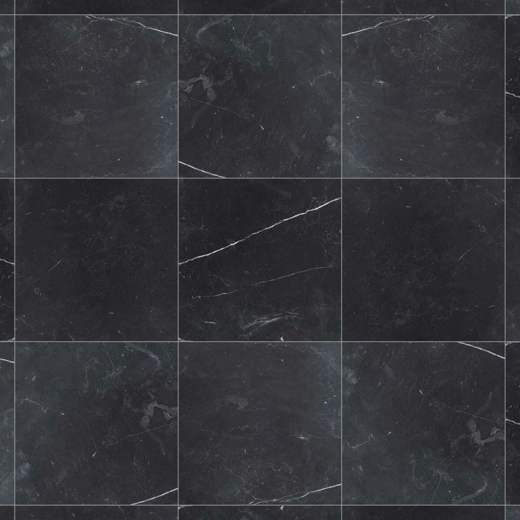 Marble Systems Black Honed Marble Tile 18x18 - Black