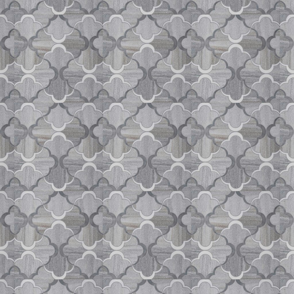 Marble Systems Snow White, Allure, Skyline Multi Finish Nuage Marble Mosaic 8 5/8x17 1/4 - Snow White, Allure, Skyline