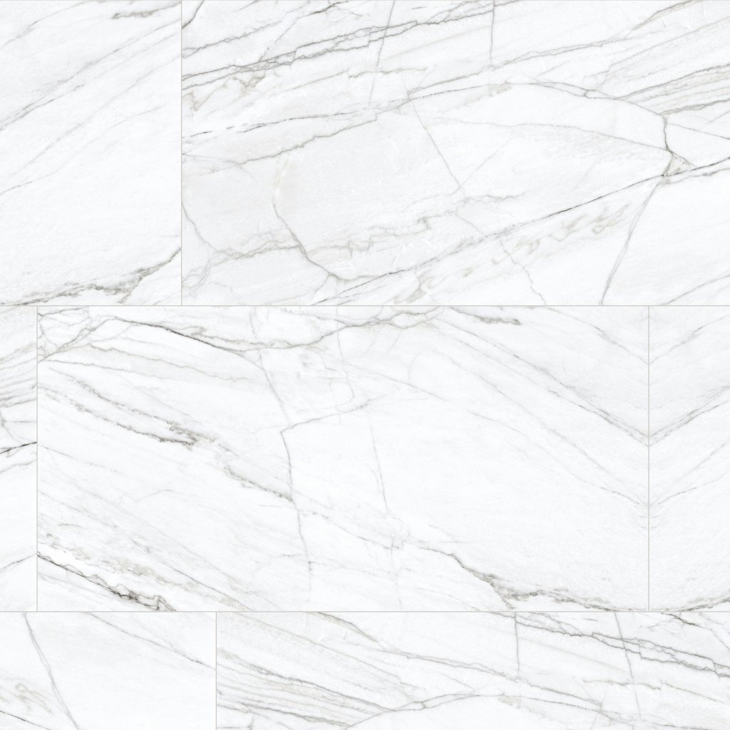 Qualis Ceramica Mystique 24X48 Polished Glamour White - White