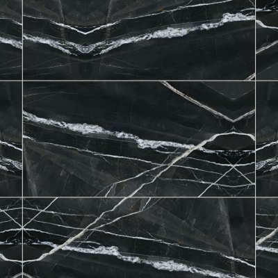 Qualis Ceramica Royal Stoneworks 24X48 Regal Black Vein Vintage Pv - Grid
