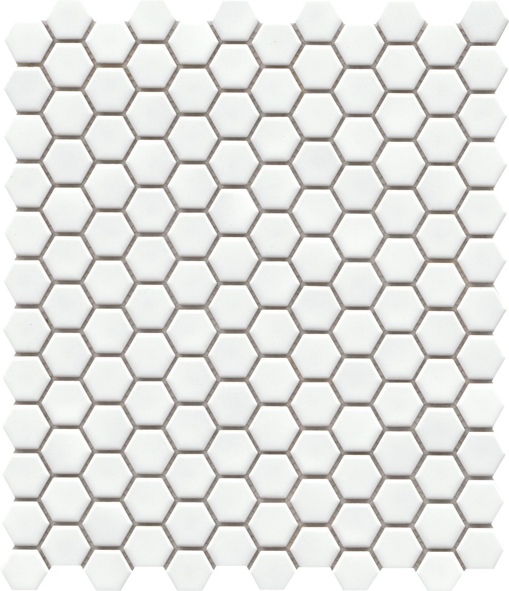 Emser Tile INFLUENCE GLOSS 1-IN HEX MOSAIC -CER - White