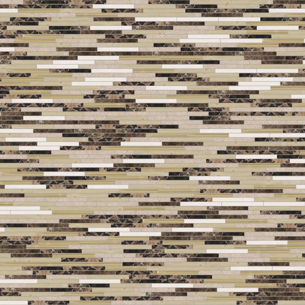 Marble Systems Caramelo Salado Glossy Liner Blend Glass Mosaic 12x12 - Caramelo Salado