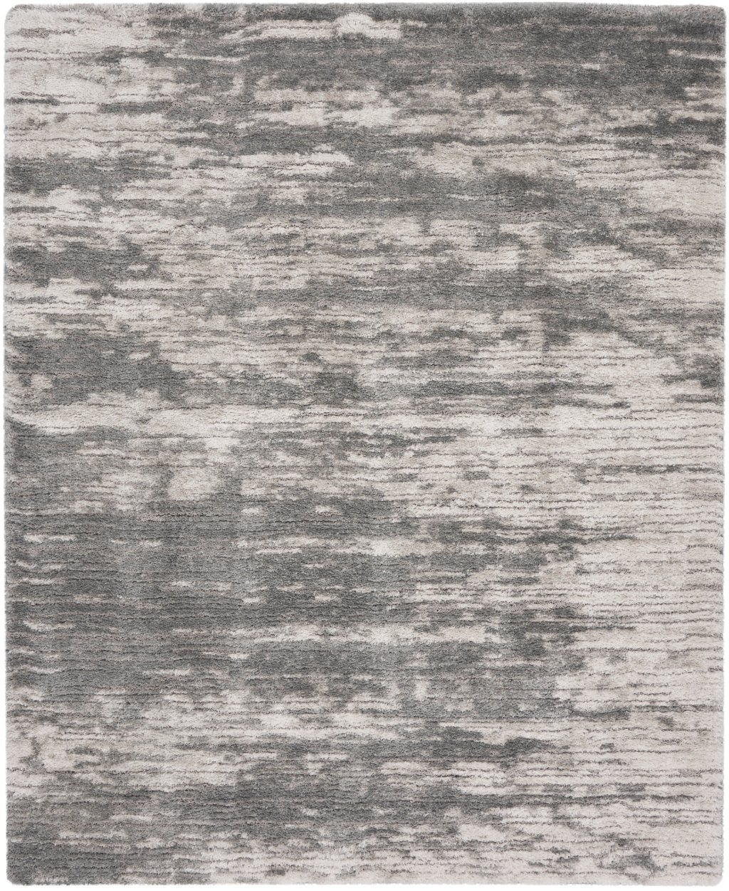 Nourison Home Nourison Luxurious Shag LXR02 7'10" x 9'10" Charcoal Ivory Shag Indoor Rug