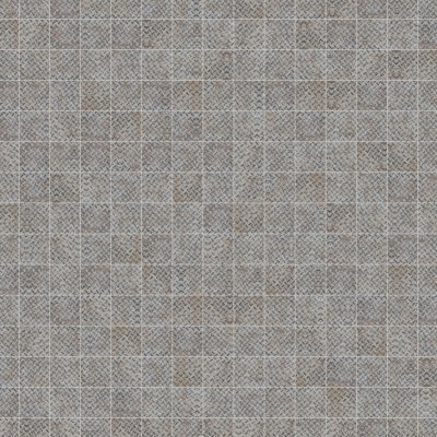 Qualis Ceramica Riviera Tileworks Chelsea 4"x4" Silver Industrial Relief Pattern Glazed Ceramic Mosaic - 12" x 12"