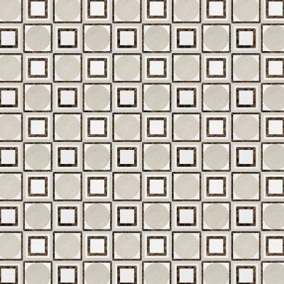 Marble Systems Crema Bella, Emperador Dark, Aspen White Polished Cicero Marble Mosaic 12x12 - Crema Bella, Emperador Dark, Aspen White - 12" x 12" x 3/8"