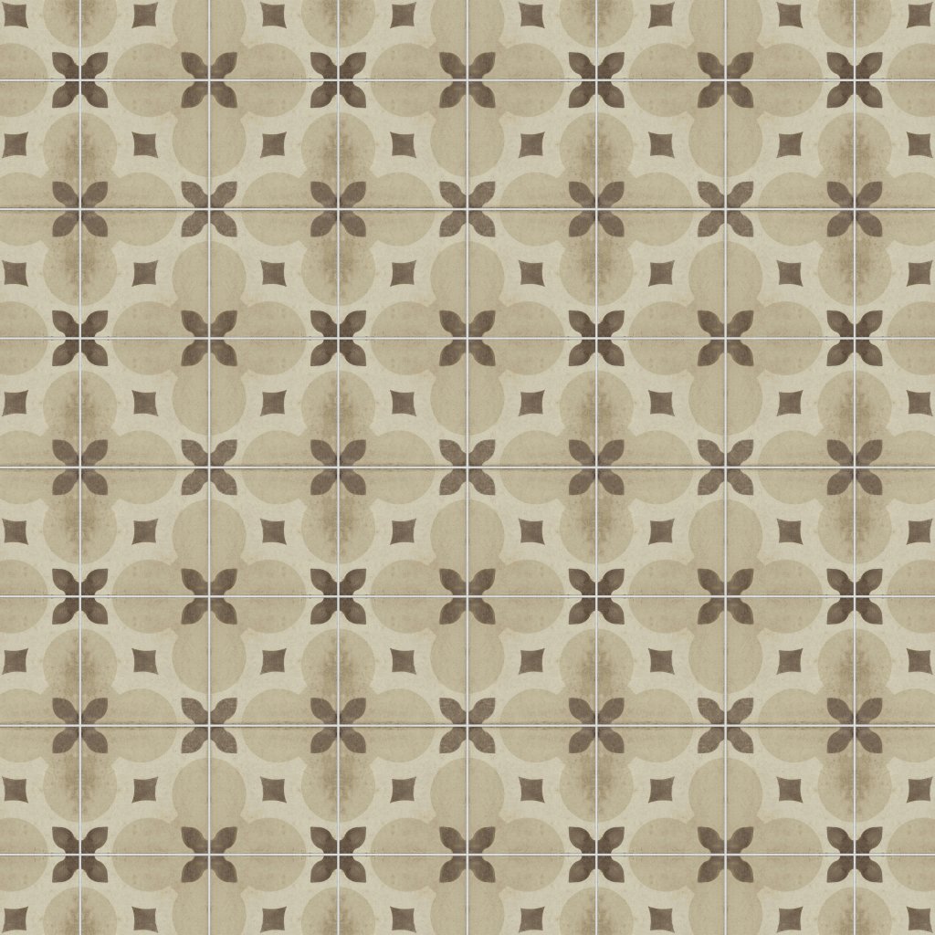 Daltile Quartetto Warm Piccolo Fiore, Piccolo, 8X8, Matte - Warm Piccolo Fiore