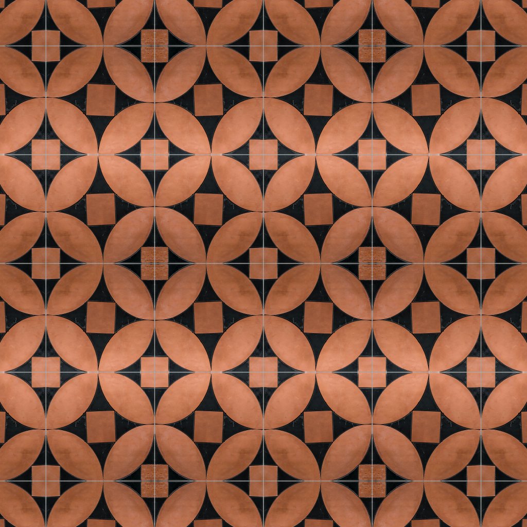 Marble Systems Black Honed, Terracotta Honed Emna Marble Mosaic 11 7/16x12 1/2 - Black Honed, Terracotta