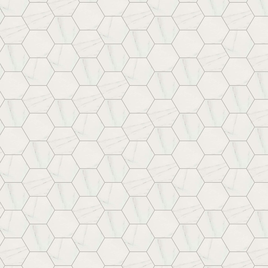 Marble Systems Carrara Honed Hexagon Marble Look Porcelain Mosaic 12x16 1/3 - Carrara