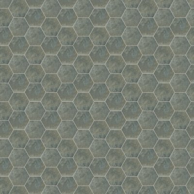 Qualis Ceramica Seville 5.5x6.3 Black Hexagon - 5.5" x 6.3"