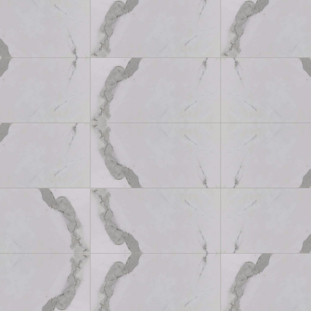 Marble Systems Calacatta Shine Polished Marble Look Porcelain Tile 12x24 - Calacatta Shine