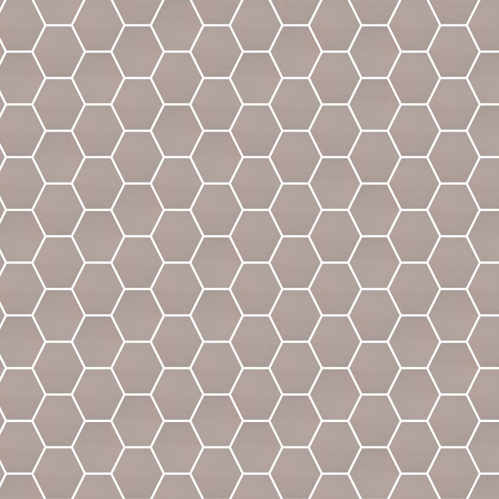Qualis Ceramica Chateau Lavender Petal Glossy 6" Hexagon - Lavendar