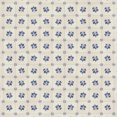 Marble Systems 238b Garden Flowers Blue Glazed Ceramic Tile 6x6 - 238b Garden Flowers Blue - 6" x 6" x 3/8"
