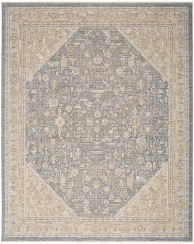 Nourison Home Nourison Retreat RET03 9'6" x 13'2" Ivory Blue Vintage Indoor Rug - 9'6" x 13'2"