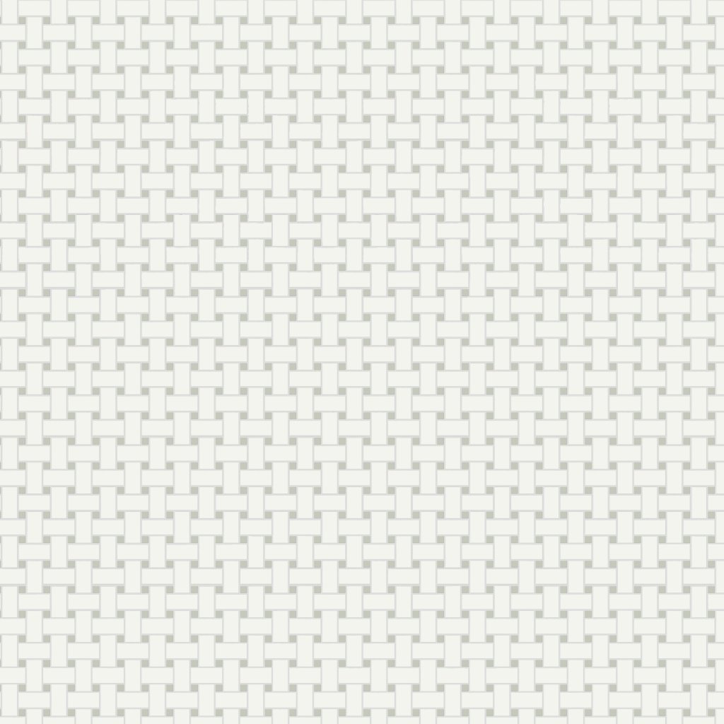 Qualis Ceramica Traditions White W/Soft Sage Basketweave Matt Mosaic
