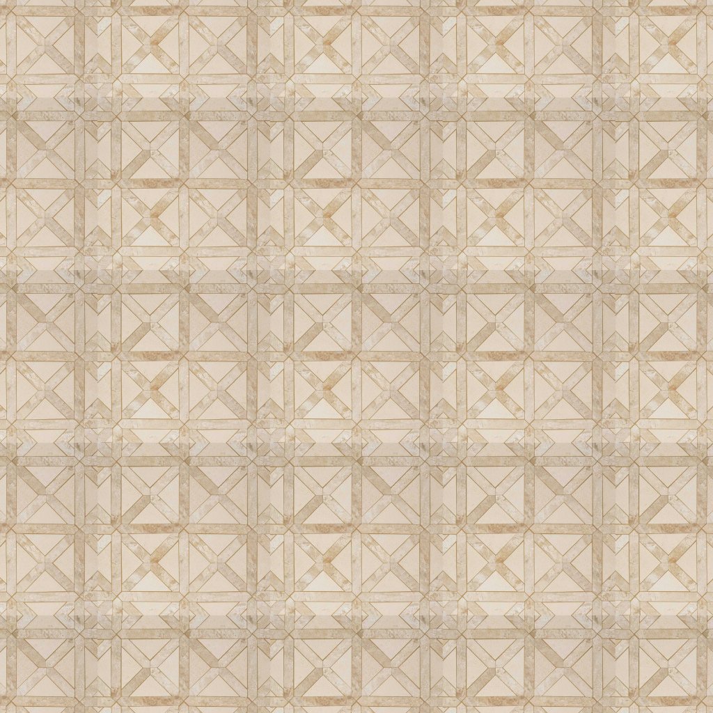Marble Systems Champagne, Diana Royal Honed Large Lattice Marble Mosaic 13 7/8x13 7/8 - Champagne, Diana Royal