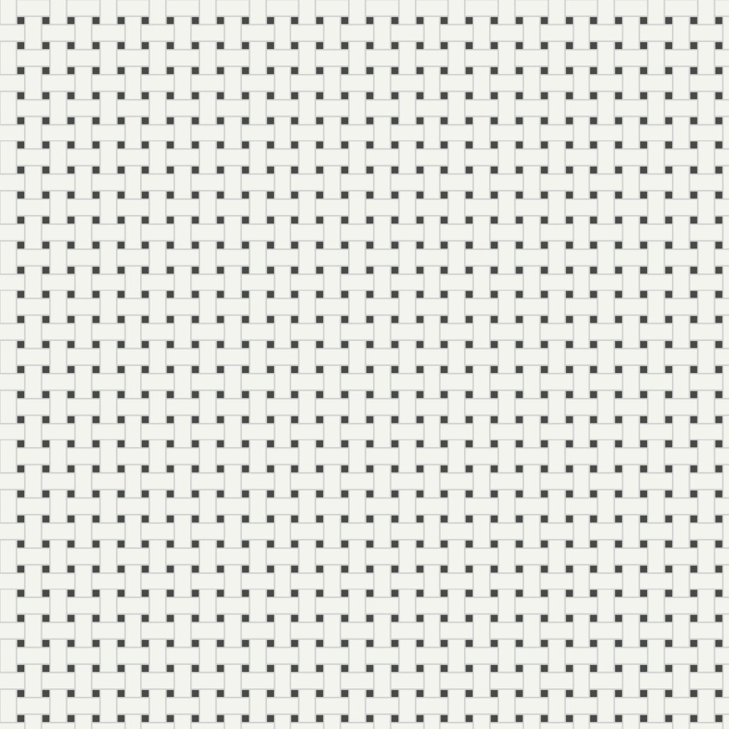 Qualis Ceramica Traditions White W/Retro Black Basketweave Matt Mosaic