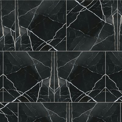 Qualis Ceramica Royal Stoneworks 24X24 Regal Black Vein Vintage - Random Length