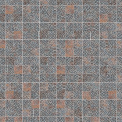 Qualis Ceramica Riviera Tileworks Chelsea 4"x4" Rust Industrial Relief Pattern Glazed Ceramic Mosaic - 12" x 12"