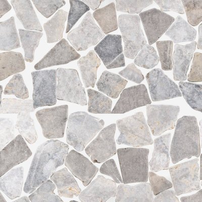 Qualis Ceramica Grey Mix Mini Opus Marble Mosaic - 12" x 12"