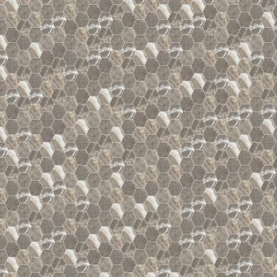 Qualis Ceramica Royal Stoneworks 2" Regal Brown Marble Hex - 12" x 12"