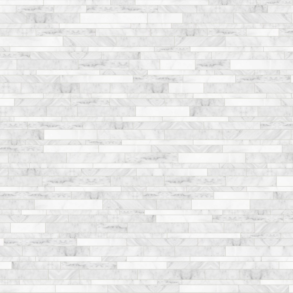 Qualis Ceramica Bianco Venatino Random Strip Polished Mosaic