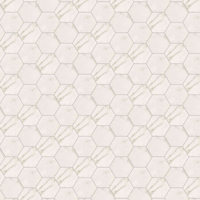 Marble Systems Statuario Gold Honed Hexagon Marble Look Porcelain Mosaic 12x16 1/3 - Statuario Gold - 12" x 16 1/3" x 25/64"