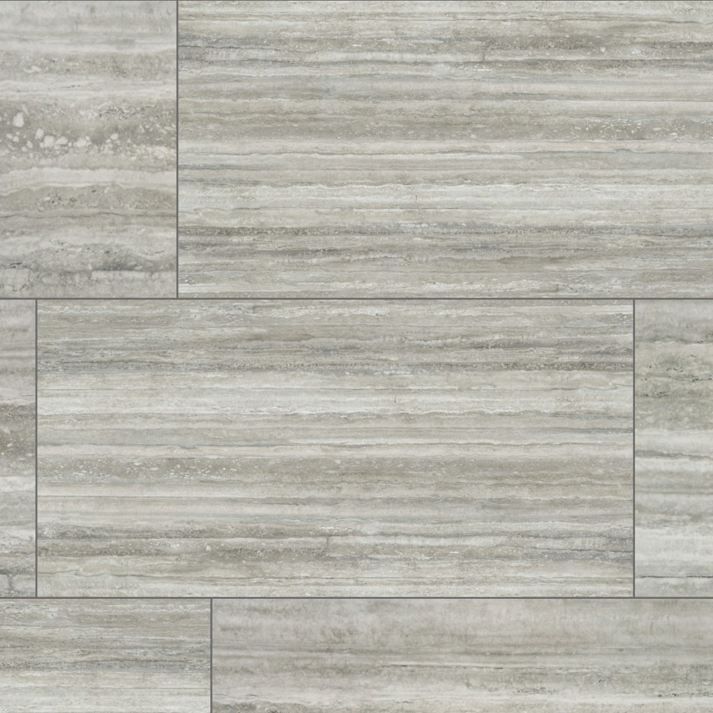 Qualis Ceramica Luxury Treiste Travertini 24X48 Polished - Cream