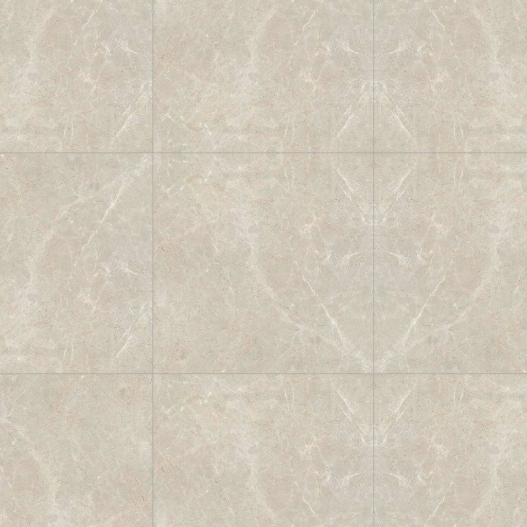 Marble Systems Fawn Grey Polished Porcelain Backed Marble Tile 24x24 - Fawn Grey