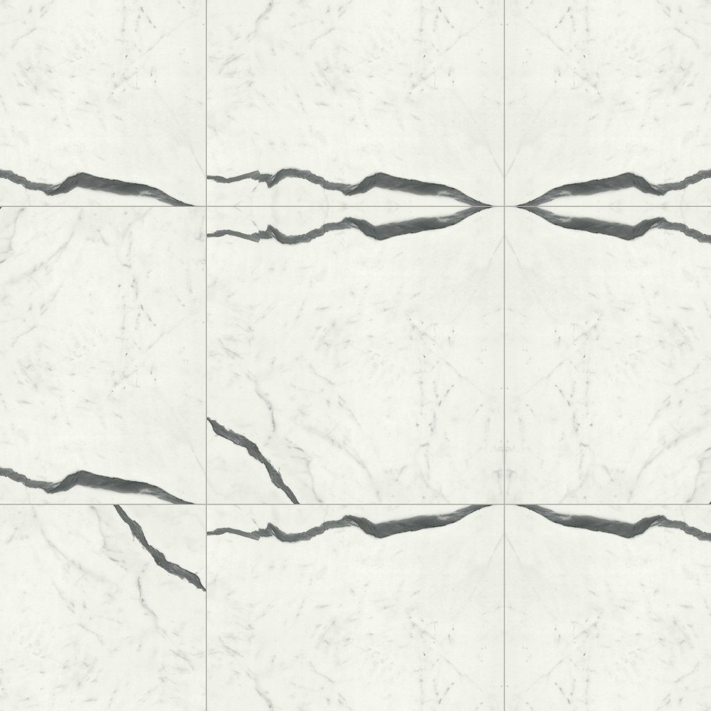 Marble Systems Bianco Statuario Polished Marble Look Porcelain Tile 24x24 - Bianco Statuario