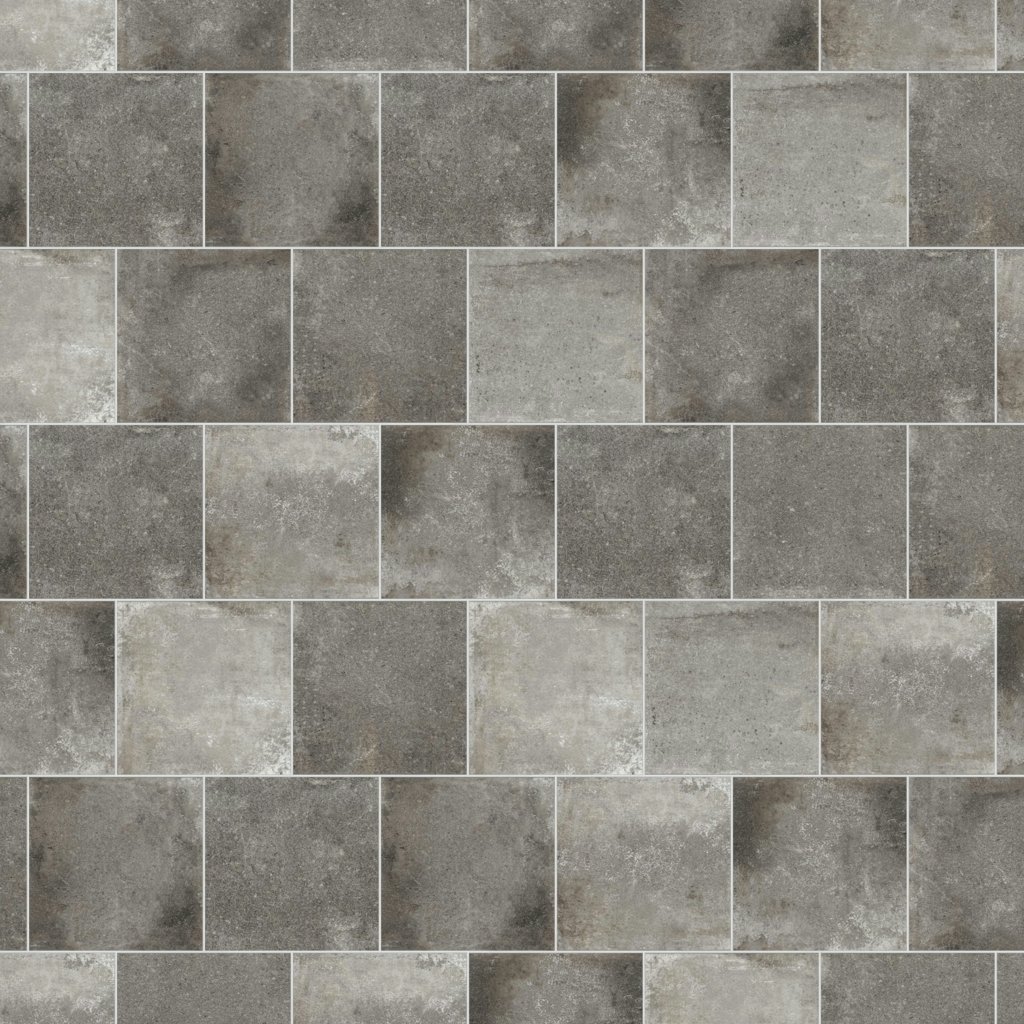 Daltile Metro Impressions Alleyway Cinder, Square, 10X10, Mixed - Alleyway Cinder