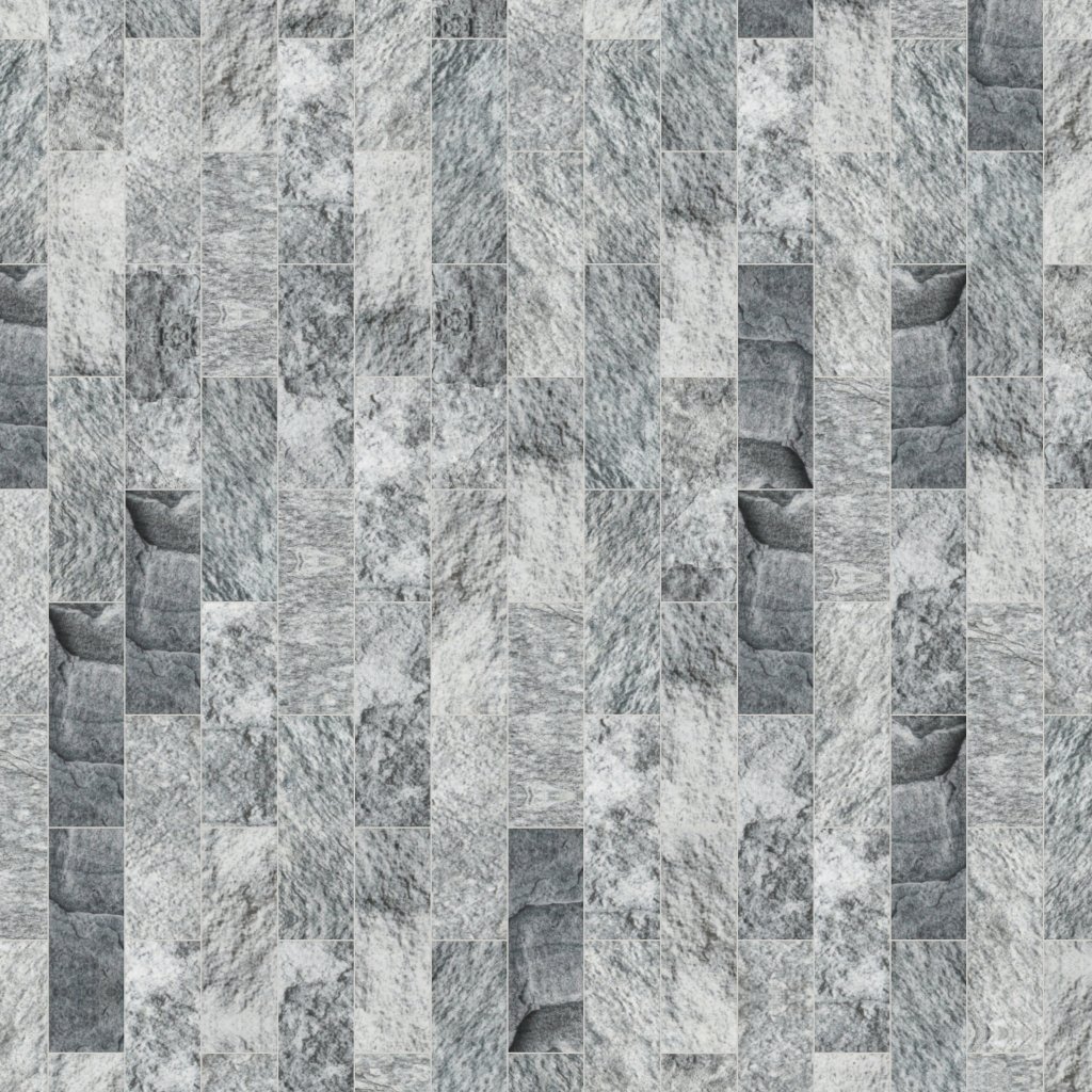 Qualis Ceramica Chelsea Collection Slate Stone Grey Glazed Ceramic 2"x6" Brick Mosaic
