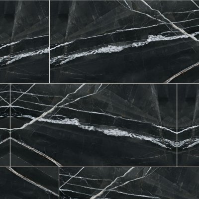 Qualis Ceramica Royal Stoneworks 24X48 Regal Black Vein Vintage Pv - 24" x 48"
