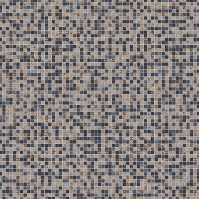 Qualis Ceramica Riviera Tileworks Chelsea Grey/Blue Glass Mix Marble Mosaic 1"x1" - 12" x 12"