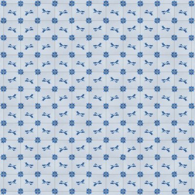 Marble Systems Small Animals Blue Glazed Ceramic Tile 5x5 - Small Animals Blue - 5" x 5" x 3/8"
