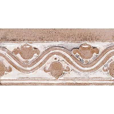 Marble Systems Bellflower Crown Crmware Glazed Ceramic Border Tiles 3x6 - Bellflower Crown Crmware - 3" x 6" x 3/8"