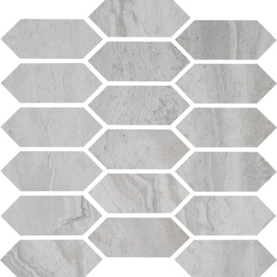 Qualis Ceramica Timeless Spirit Silver Picket Mosaic - 12"x12"