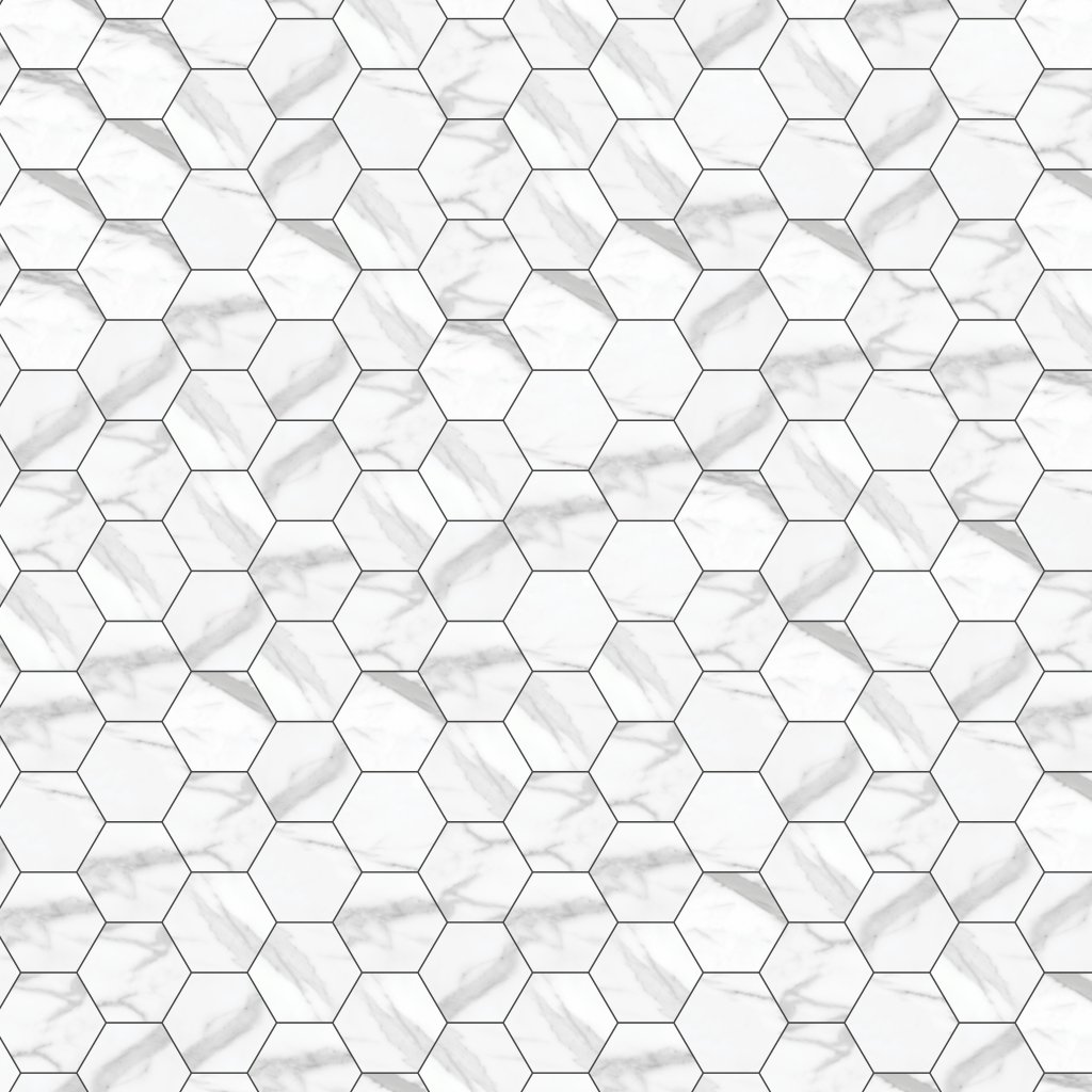 Qualis Ceramica Luxury Statuario Venezia 6" Hexagon Honed - Grey