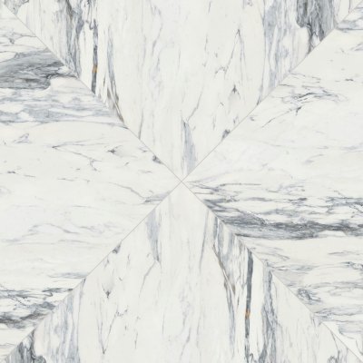 Qualis Ceramica Royal Stoneworks 48X48 Regal White Vein Honed - Herringbone