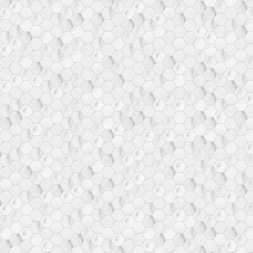 Qualis Ceramica Bianco Venatino 1.25 Honed Hexagon Mosaic